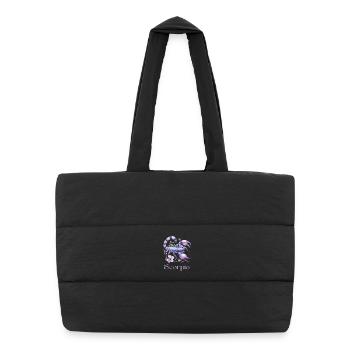 Elegantes Scorpio Sternzeichen Aquarell Geschenk - Puffer-Einkaufstasche - Schwarz - Vorne