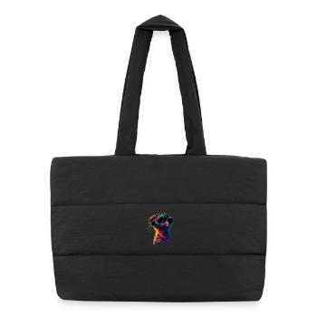Lunettes de soleil suricate coloré mignon suricate - Sac shopping matelassé - noir - Devant