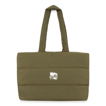 Dessin de volley-ball - Sac shopping matelassé - safari green - Devant