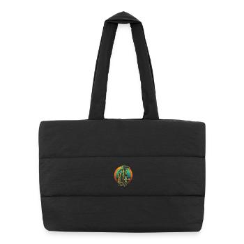 Tuba Illustration - Puffer Shopping Bag - black - Front
