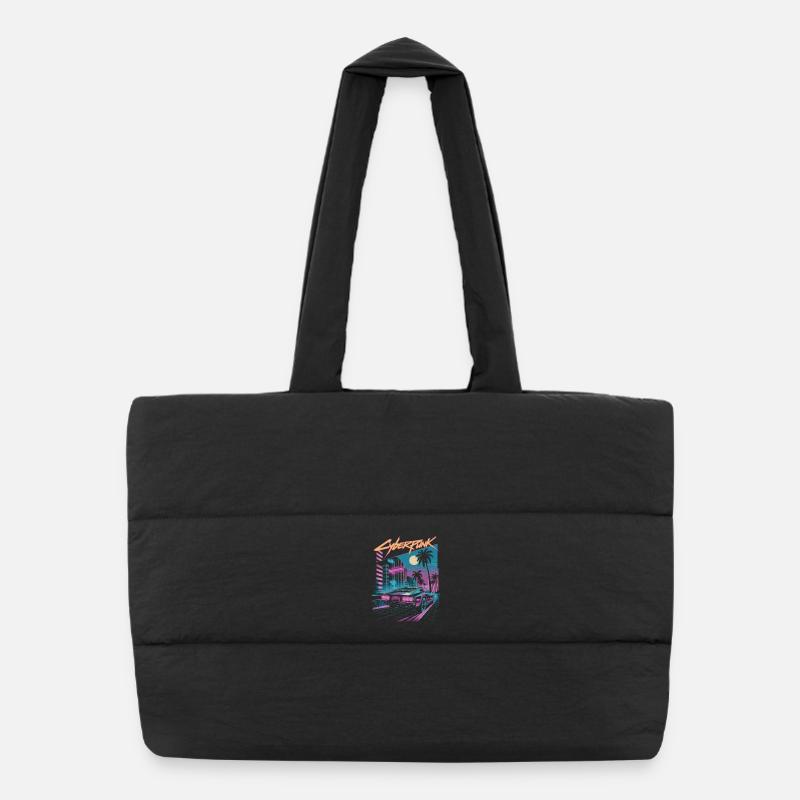 Cyberpunk Retro City Streets Sac shopping matelassé