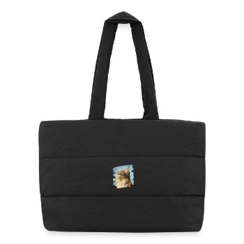 Maine Coon - Puffer-Einkaufstasche - Schwarz - Vorne