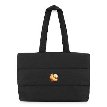 Burning Volleyball Fire - Puffer Shopping Bag - black - Front