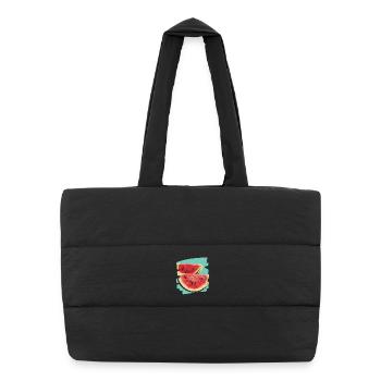 Wassermelone - Puffer-Einkaufstasche - Schwarz - Vorne