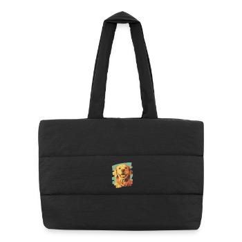 Golden retriever - Sac shopping matelassé - noir - Devant