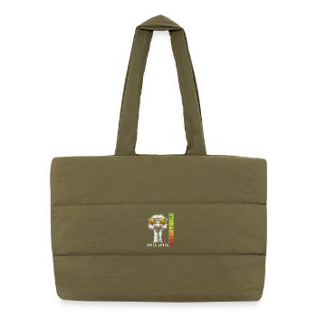 Ostrich Sunglasses Bird Unbeatable Gift - Puffer Shopping Bag - safari green - Front