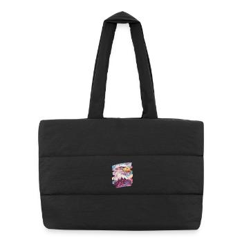 Drapeau américain avec aigle - Sac shopping matelassé - noir - Devant