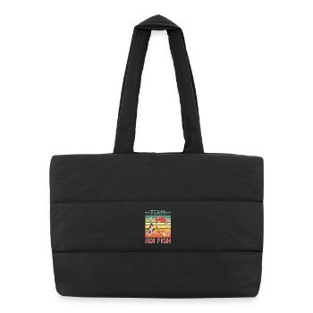 Poisson Koi - Sac shopping matelassé - noir - Devant