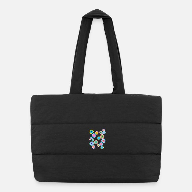 Mandala de printemps fleurs, fleurs, Sac shopping matelassé