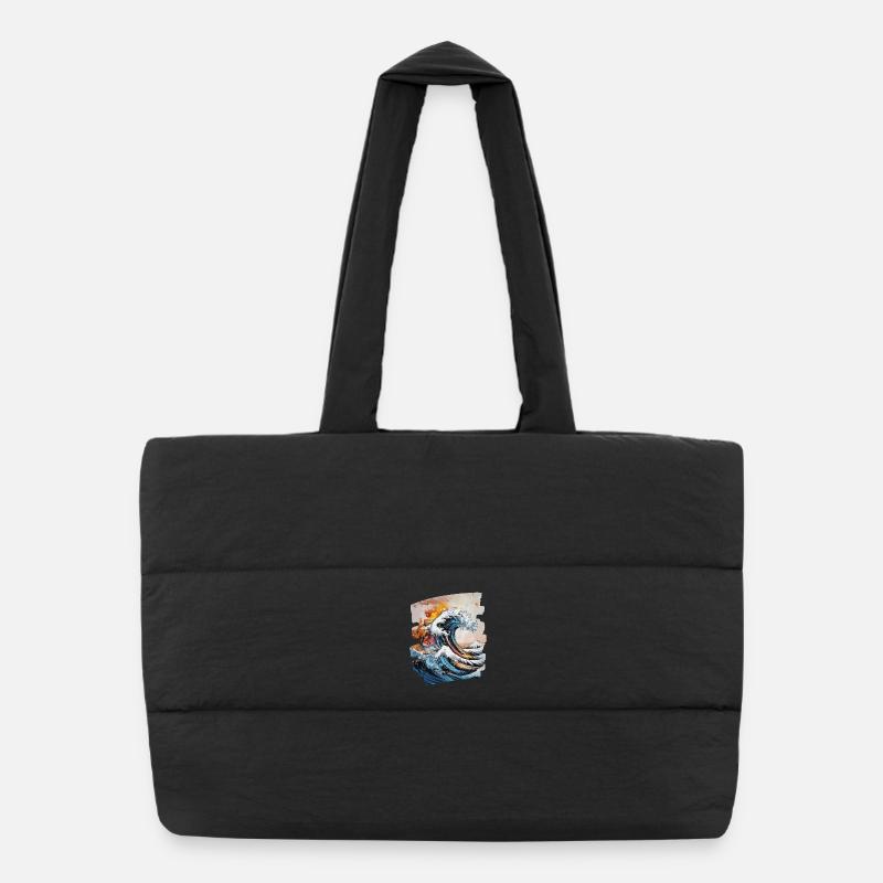 Les vagues et la mer Sac shopping matelassé