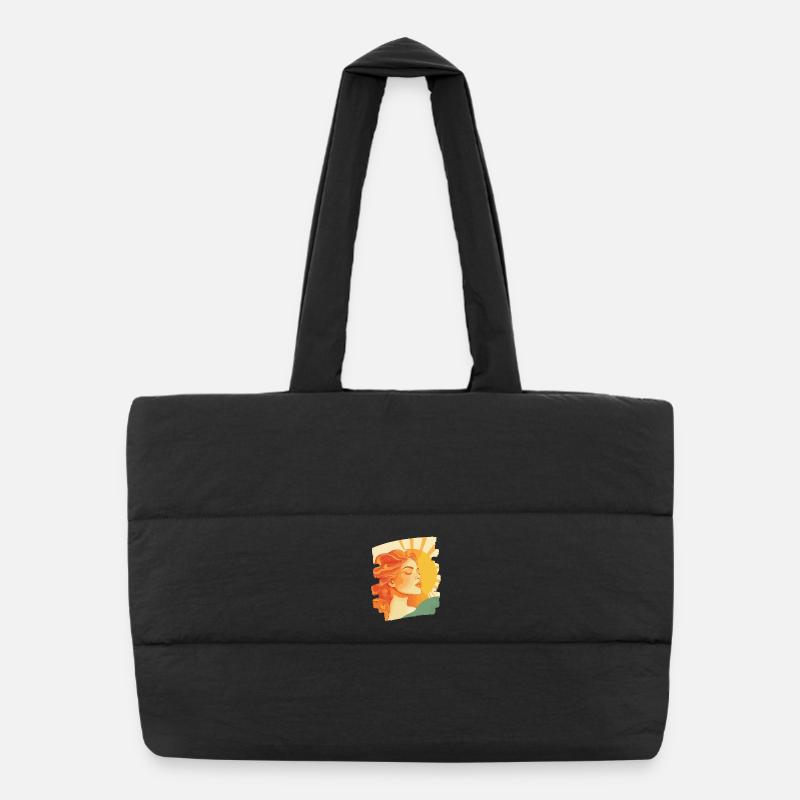 Sommer Sonne Retro Puffer-Einkaufstasche