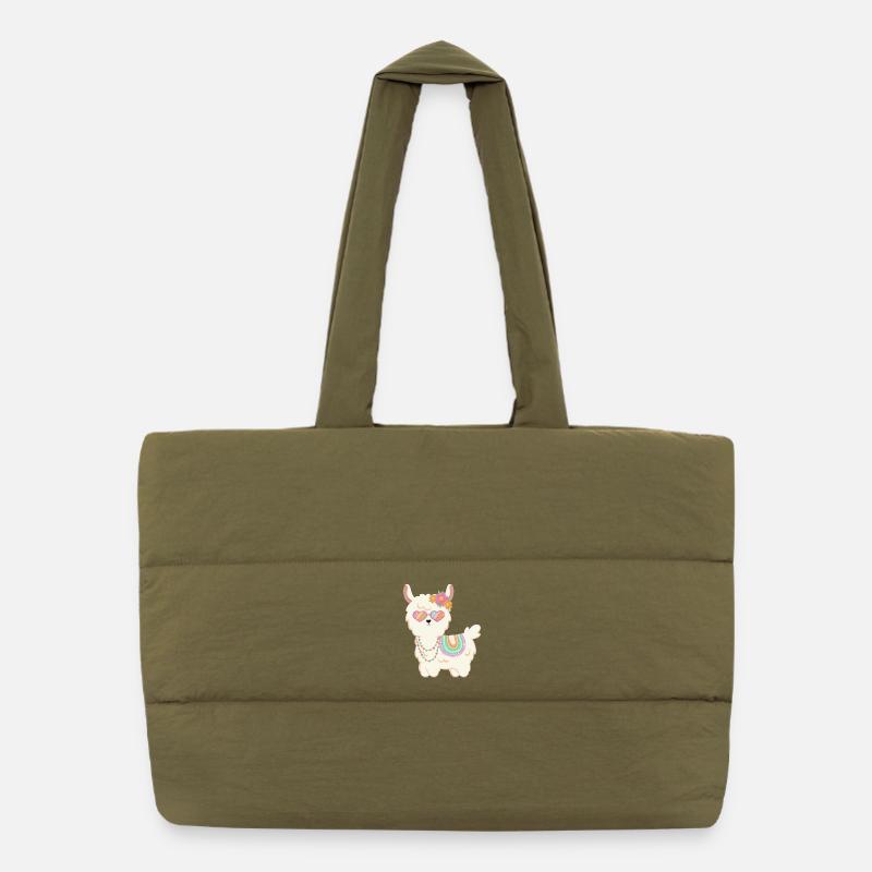 Süßes Lama Sommer Puffer-Einkaufstasche