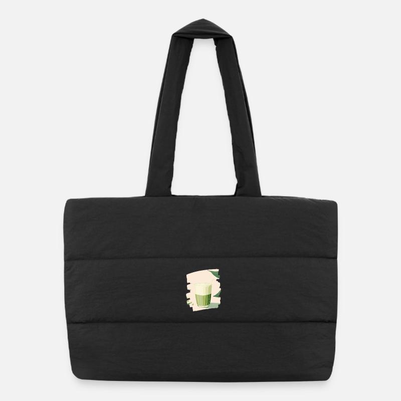 Matcha Latte Lover Thé vert Sac shopping matelassé