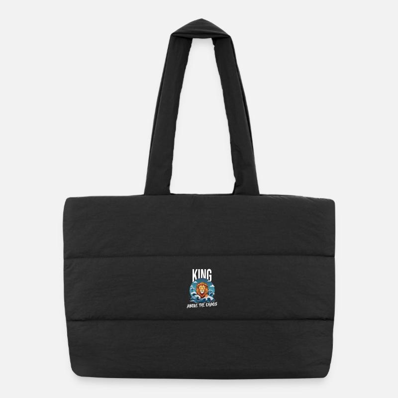 Tête de lion majestueuse avec le bruit de l’eau Sac shopping matelassé