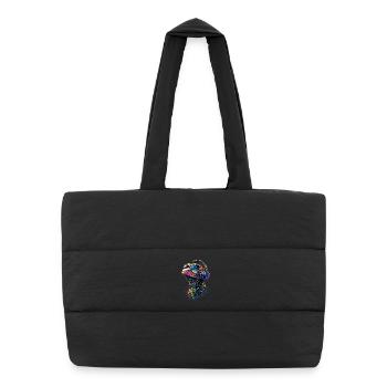 Lézard varan, reptile, dragon de Komodo, varan bagué, lézard - Sac shopping matelassé - noir - Devant