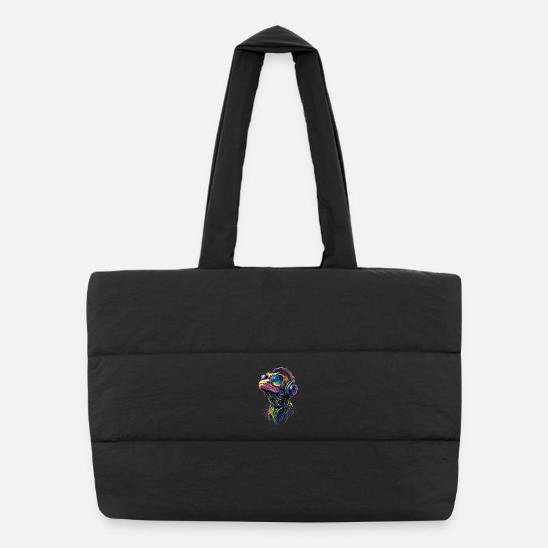 Monitor lizard, reptile, Komodo dragon, banded monitor lizard, lizard Puffer Shopping Bag