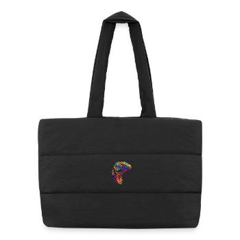 Lézard varan, reptile, dragon de Komodo, varan bagué, lézard - Sac shopping matelassé - noir - Devant