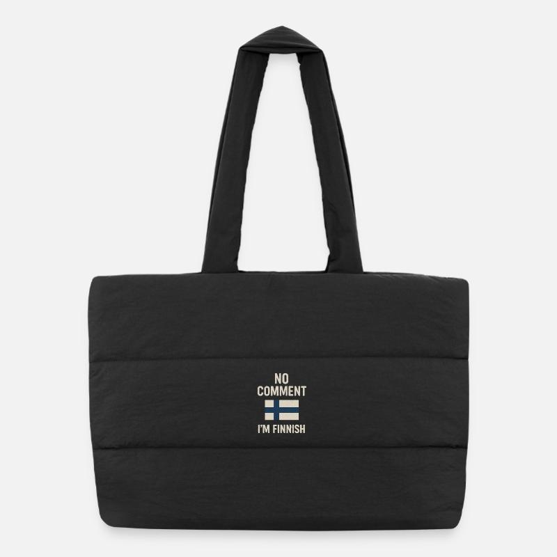 Finnish flag. No Comment Puffer Shopping Bag