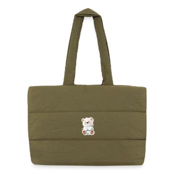 Süßer Bär – Geschenkidee für Wald- & Tierfans - Puffer-Einkaufstasche - safari Green - Vorne