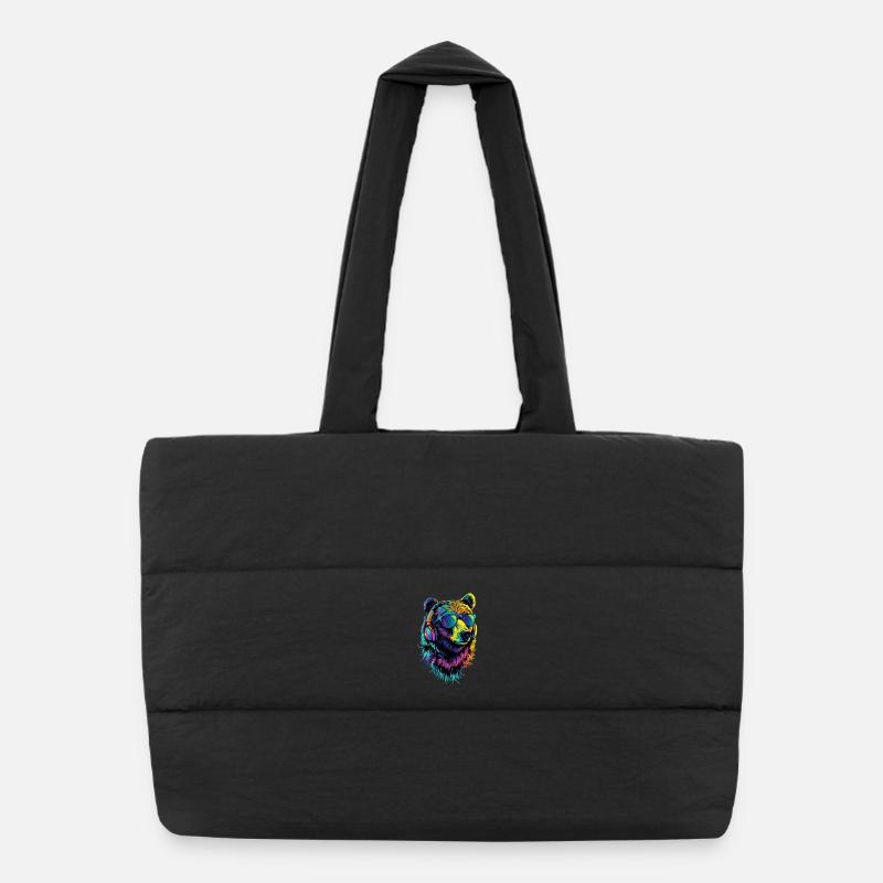 Ours brun, Grizzly, Frères d’ours, Forêt, Ours sauvages Sac shopping matelassé