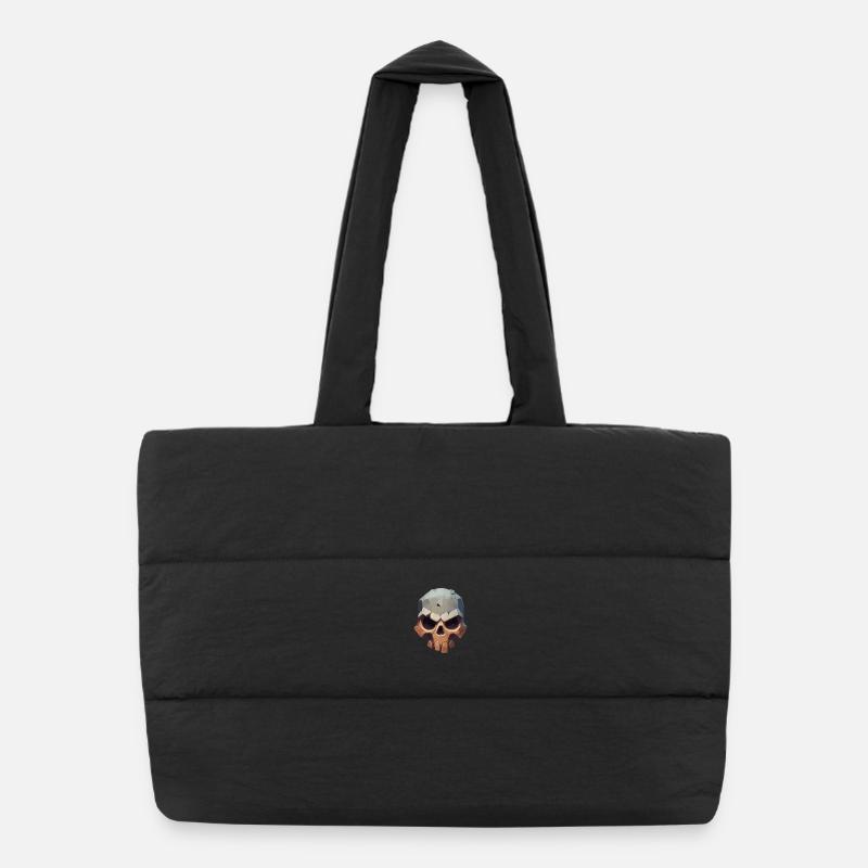 Stylized Skull – Geometric Dark Art Look Puffer Shopping Bag