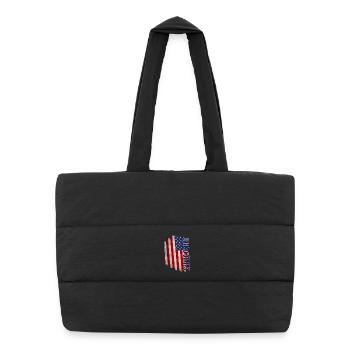 Drapeau des États-Unis, grunge vintage - Sac shopping matelassé - noir - Devant