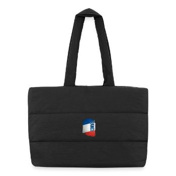 Flag of France, vintage grunge - Puffer Shopping Bag - black - Front
