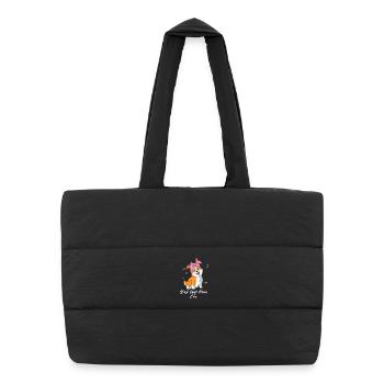 Süße Corgi Mama Statement Muttertagsgeschenk - Puffer-Einkaufstasche - Schwarz - Vorne