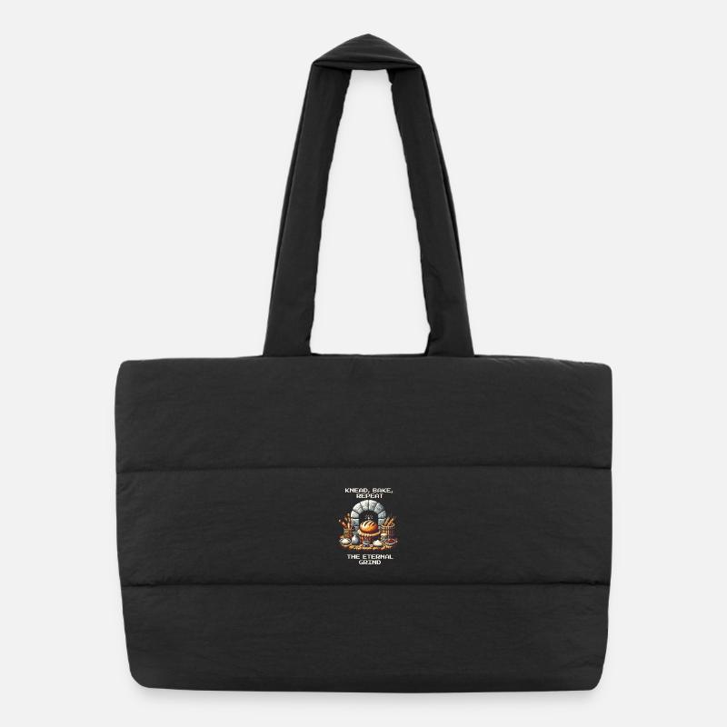 Knead, Bake, Repeat | Bread Baking Humor Puffer Shopping Bag