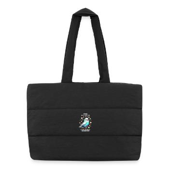 Avantage actif : Acolyte à plumes | Perruche - Sac shopping matelassé - noir - Devant