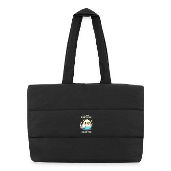 Petit compagnon équipé | Perruche - Sac shopping matelassé - noir - Devant
