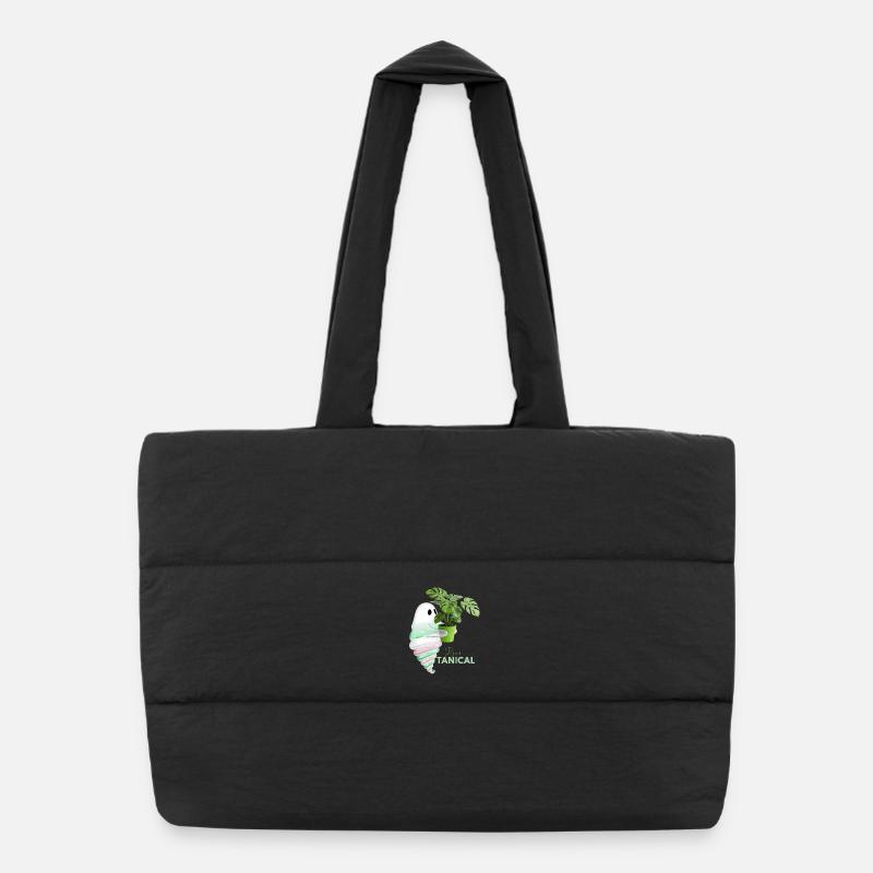 Tropical Monstera and Glossy Cones Puffer Shopping Bag