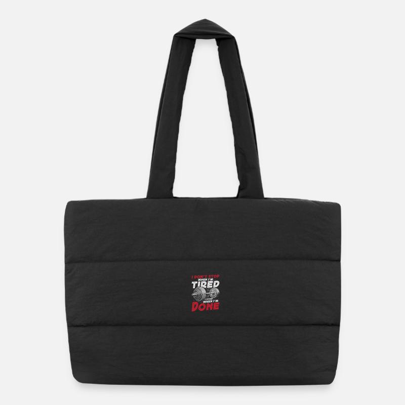 Motivational Gym Inspiration Puffer Shopping Bag