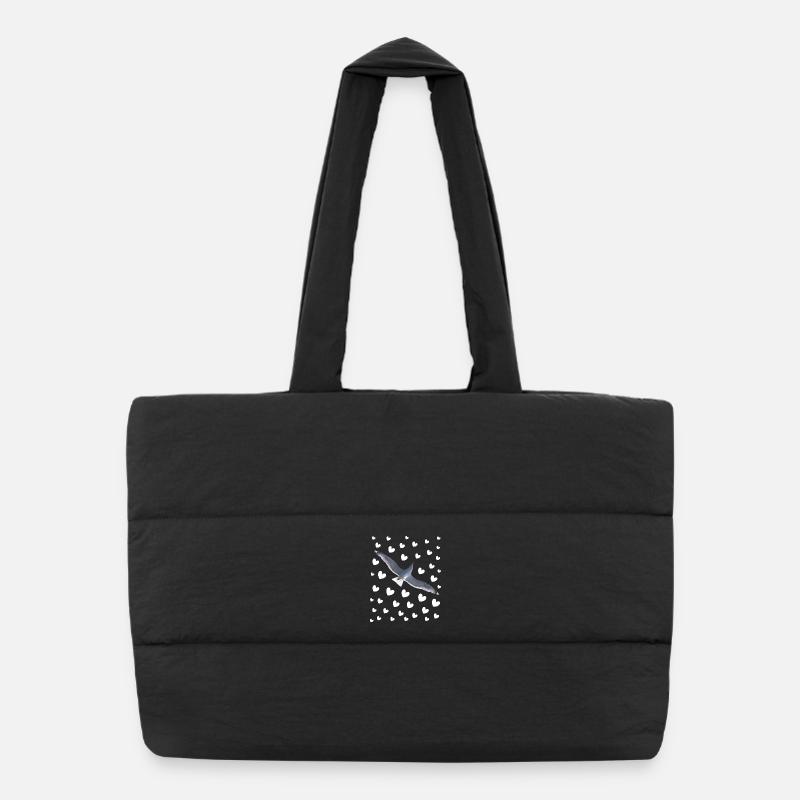 Mouette avec des coeurs Vol de mouette avec motif de cœur Sac shopping matelassé