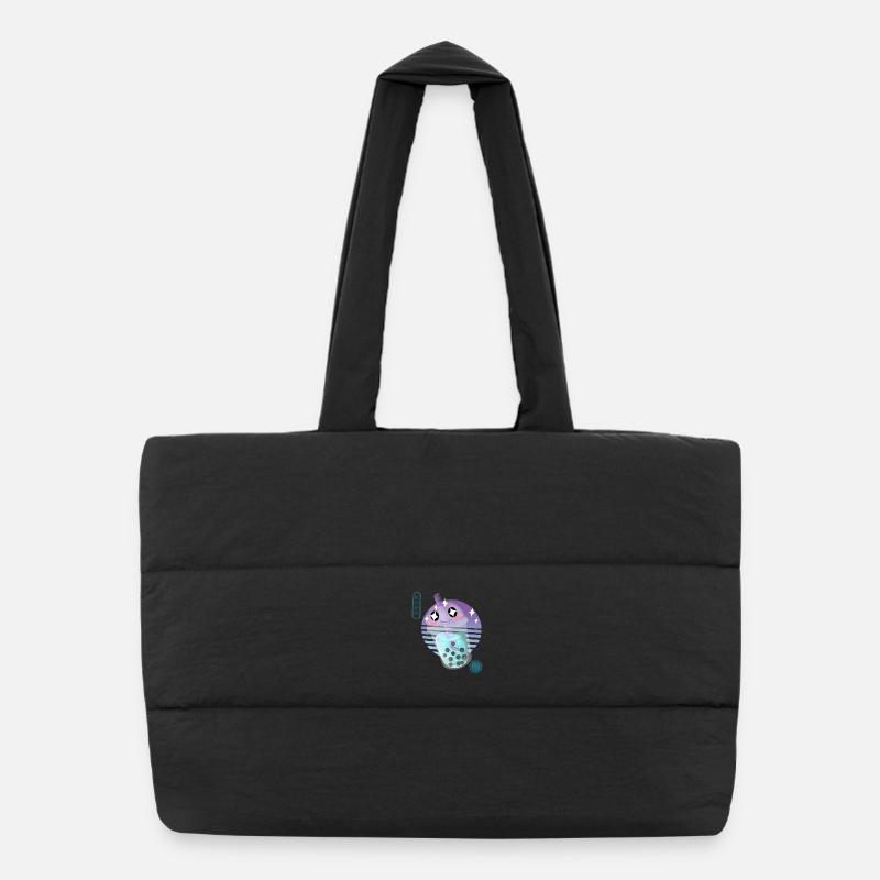 Kawaii Bubble Tea Illustration Puffer Shopping Bag