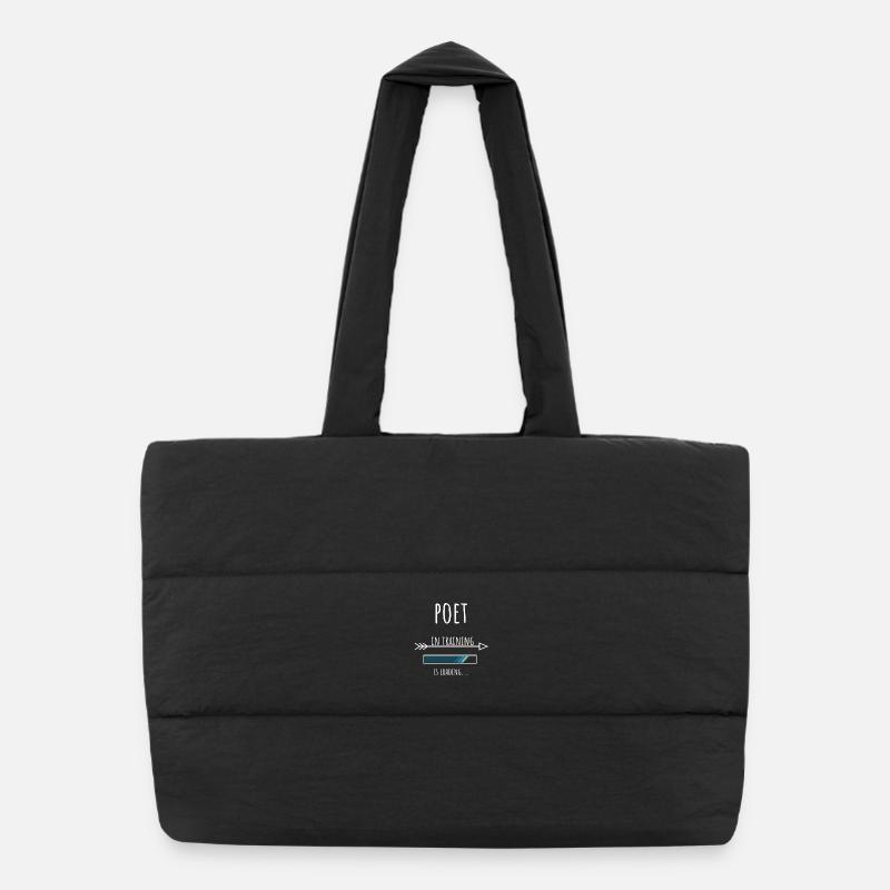Poet Geschenk Beruf Ausbildung Dichter - Puffer-Einkaufstasche - Schwarz