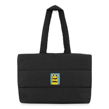 Funny Monster Worm - Puffer Shopping Bag - black - Front