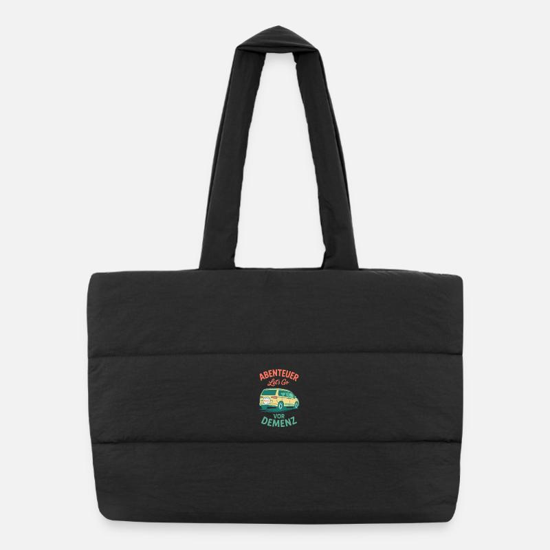 Senior Humor Adventure Before Dementia Camping Camper Puffer Shopping Bag