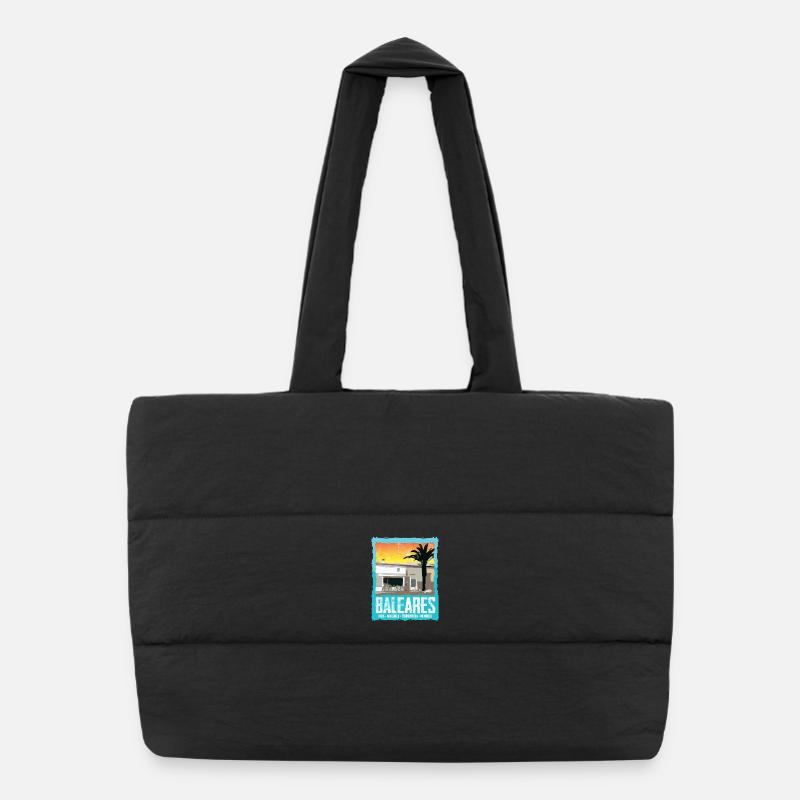 Balearen Sonnenuntergang Silhouette Puffer-Einkaufstasche