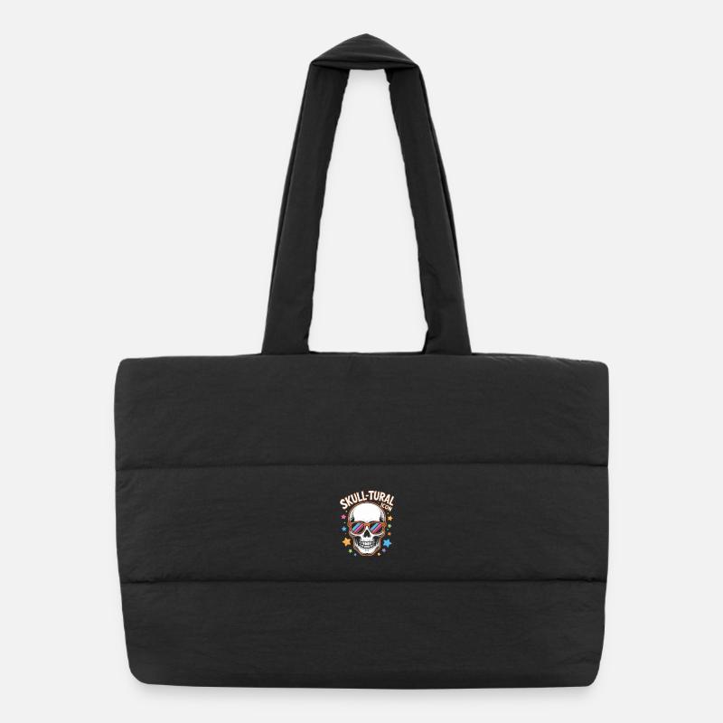 Halloween Skull Tural Icon Retro Puffer Shopping Bag