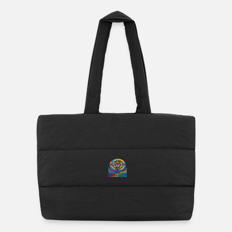 Psychedelische Vogelscheuche Trippy EDM Festival Puffer-Einkaufstasche