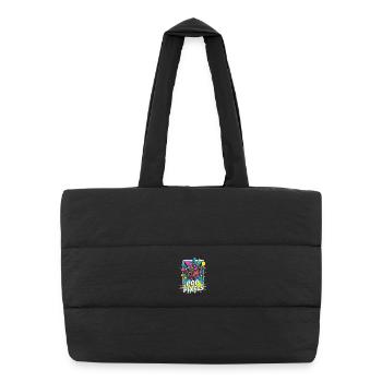 Pop Pixels Pop Culture Retro Video Game - Puffer Shopping Bag - black - Front