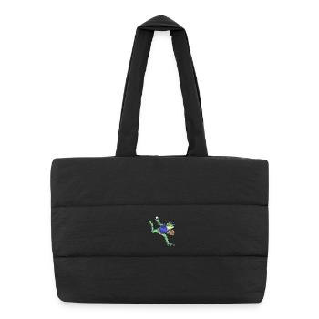 Frog Baseball Baseball Glove - Puffer Shopping Bag - black - Front