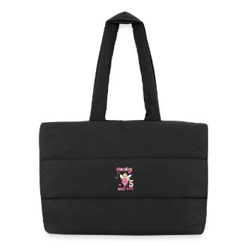 5th Birthday Girl Magical Since 5 Years Old - Puffer Shopping Bag - black - Front