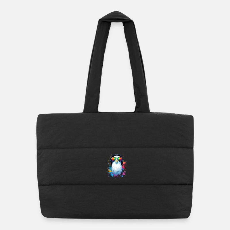 Oiseau mouette coloré avec des lunettes de soleil Sac shopping matelassé