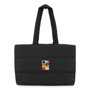 Bauhaus Abstrakte Geometrische Formen Kunstwerk - Puffer-Einkaufstasche - Schwarz - Vorne