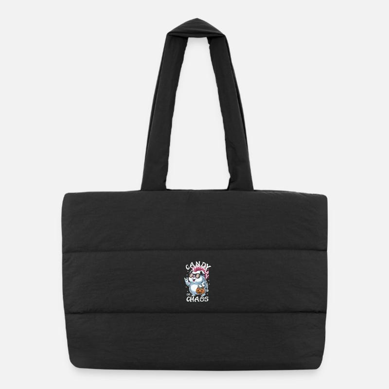 Chaotique Punk Cochon d’Inde Hamster d’Halloween - Sac shopping matelassé - noir