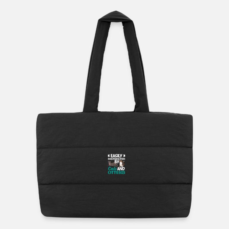 Loutre de mer dessin animé chats Sac shopping matelassé