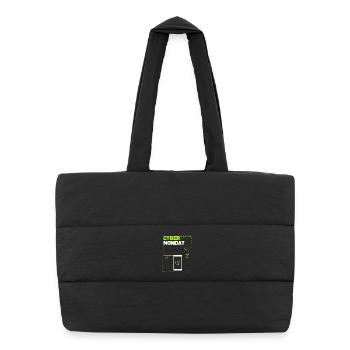 Kaufrausch Cyber Monday - Puffer-Einkaufstasche - Schwarz - Vorne