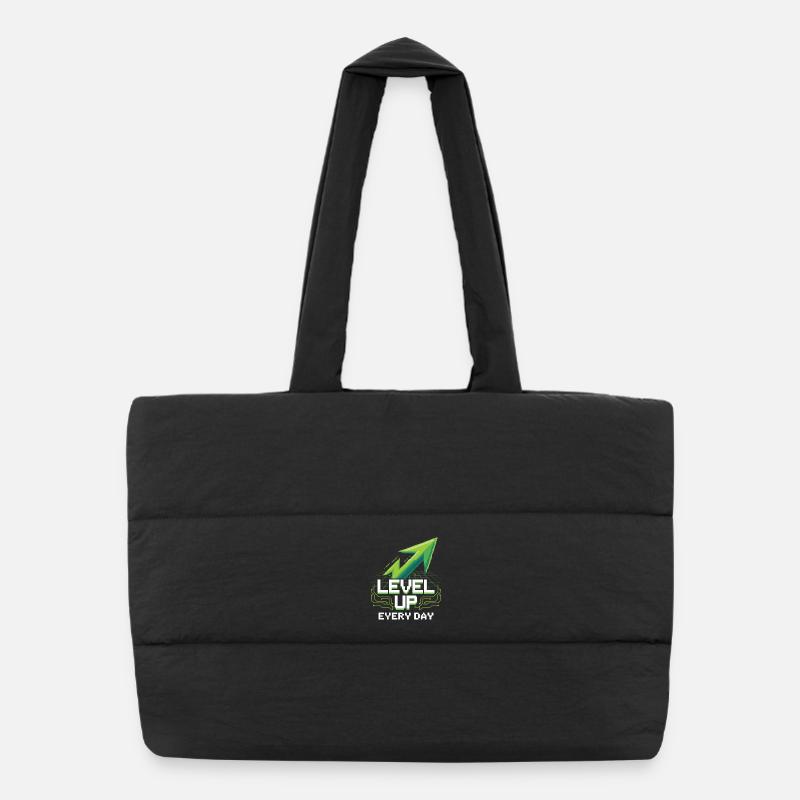 Chemise de jeu avec flèche pixel – Motivation quotidienne Sac shopping matelassé